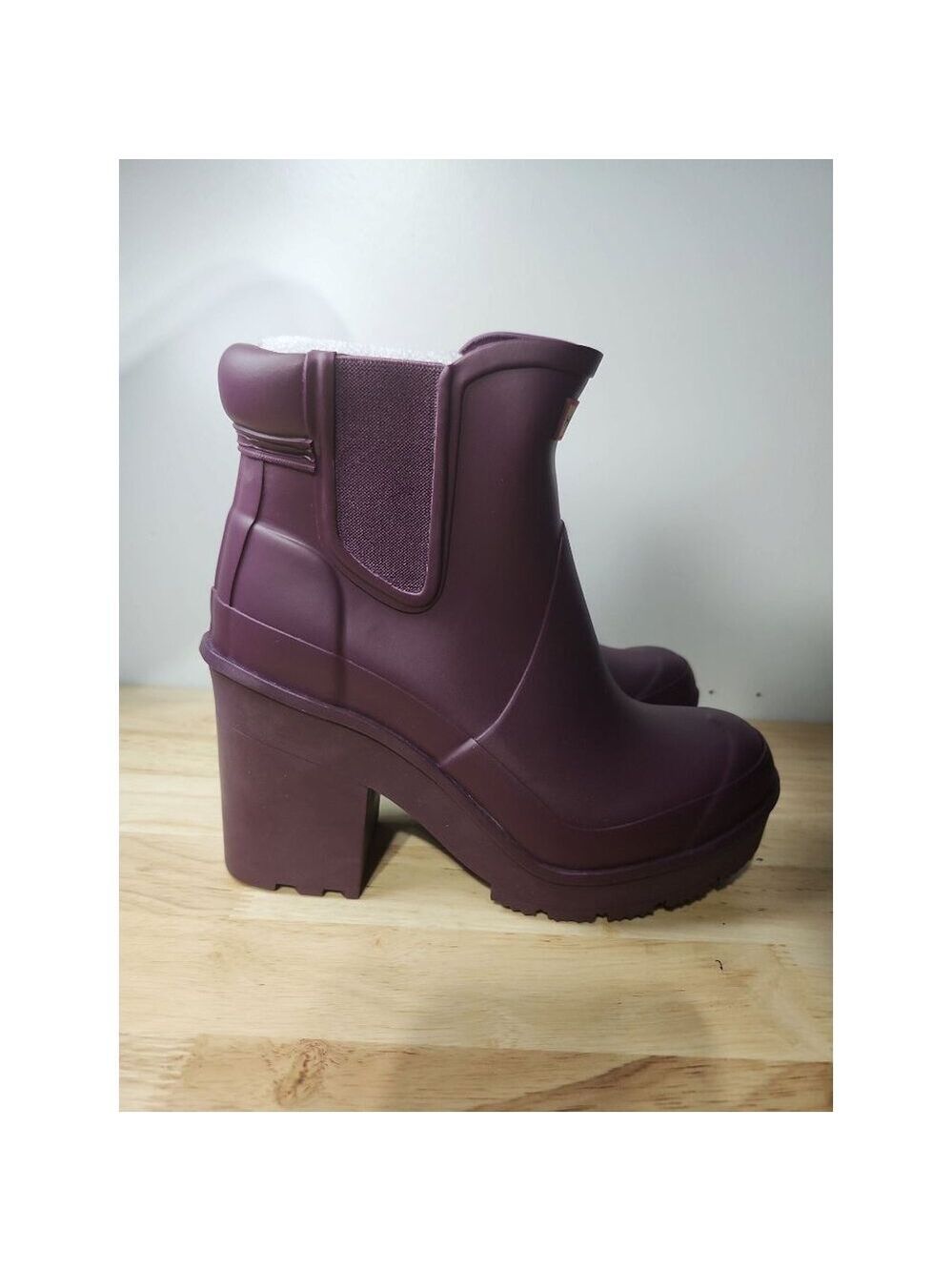 Hunter Orig Block Heel Chel Bright Plum US5